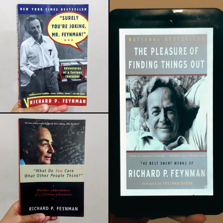 “Surely You’re Joking, Mr. Feynman” (1985), “What Do You Care What Other People Think” (1988), The Pleasure of Finding Things Out: The Best Short Works of Richard Feynman (Basic Books, 1999)